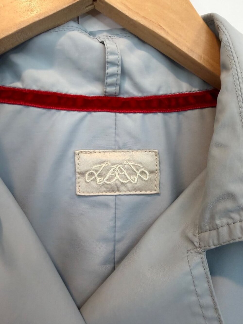 Luciano Barbera Women's Light Blue Gray Belted Trench Coat Size 46 Polyester - Picture 3 of 10